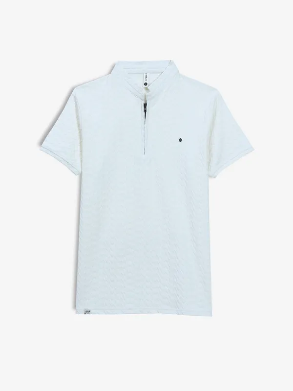 FREEZE white knitted casual cotton t-shirt