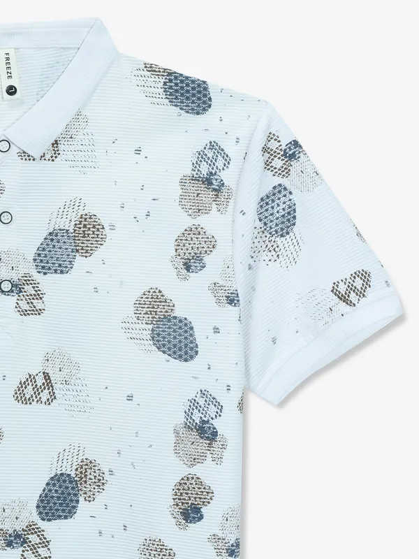 FREEZE white printed cotton casual t-shirt