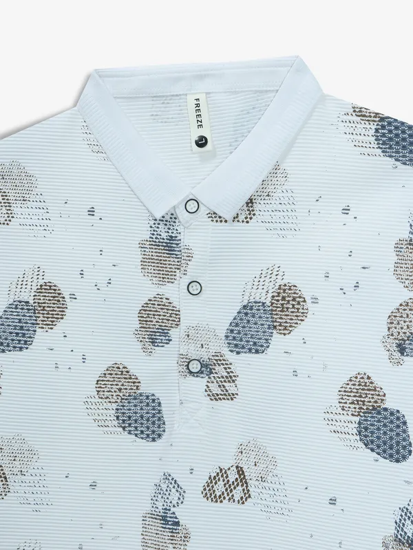 FREEZE white printed cotton casual t-shirt