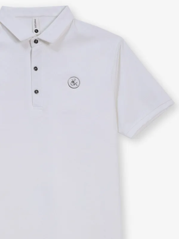 FREEZE white printed polo t-shirt for men