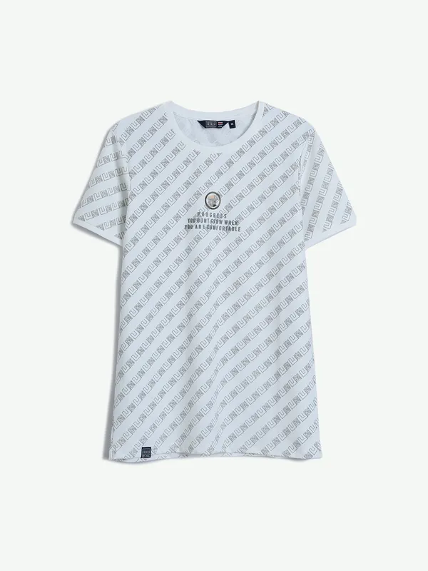 Freeze white printed t shirt in cotton