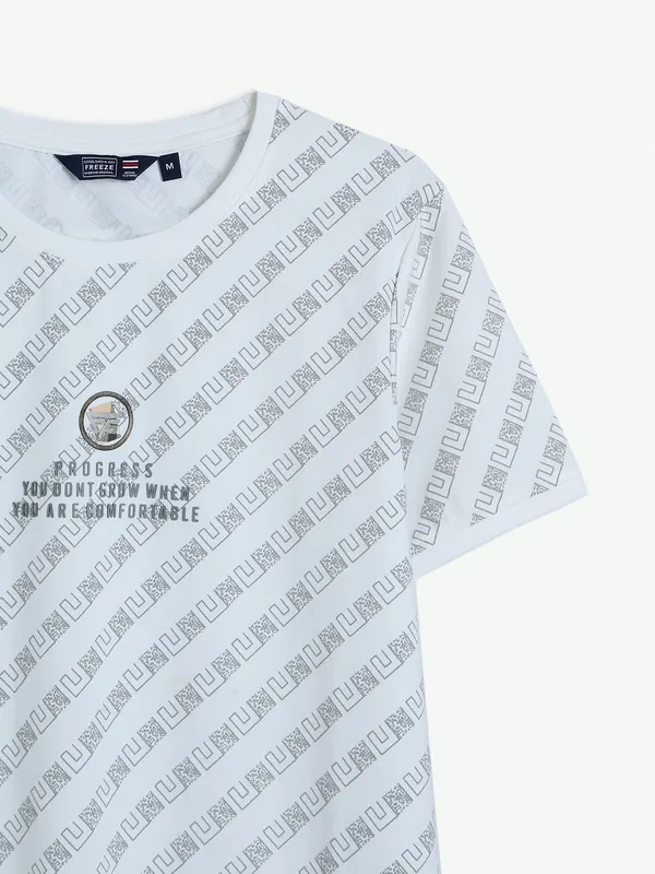 Freeze white printed t shirt in cotton
