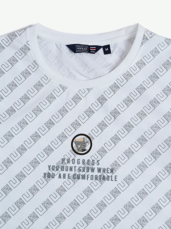 Freeze white printed t shirt in cotton