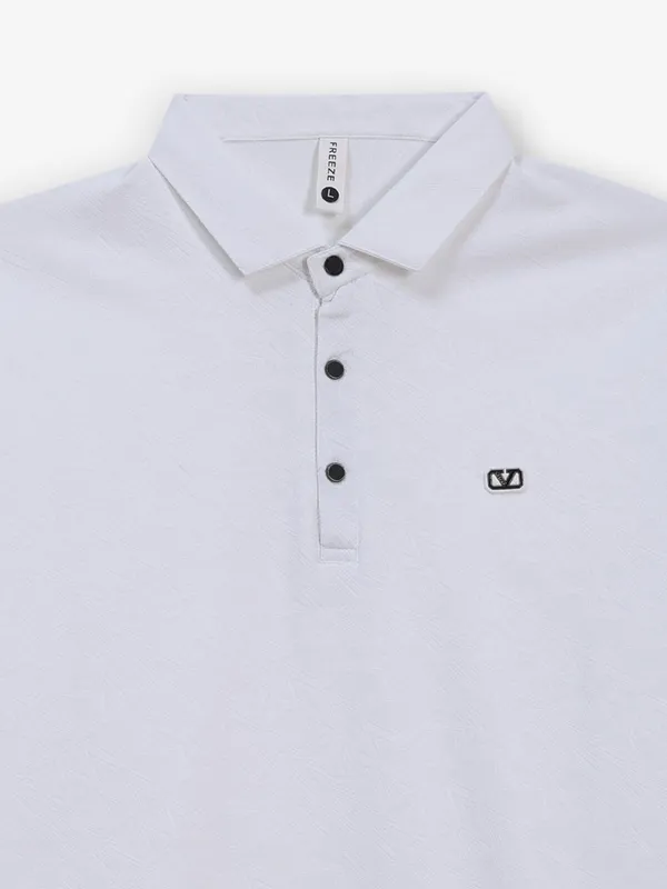 FREEZE white slim fit cotton polo t-shirt