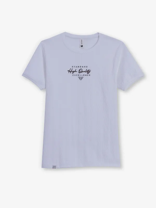 FREEZE white texture cotton t-shirt