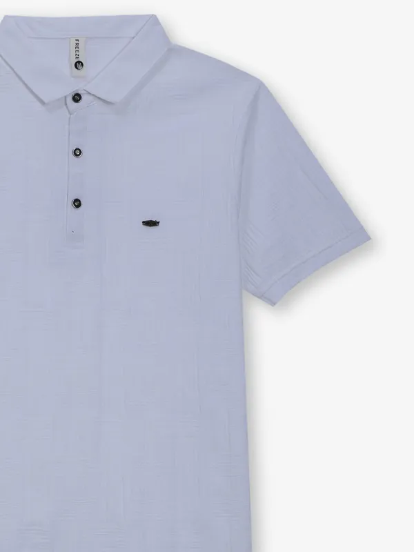 FREEZE white textured cotton t-shirt for men