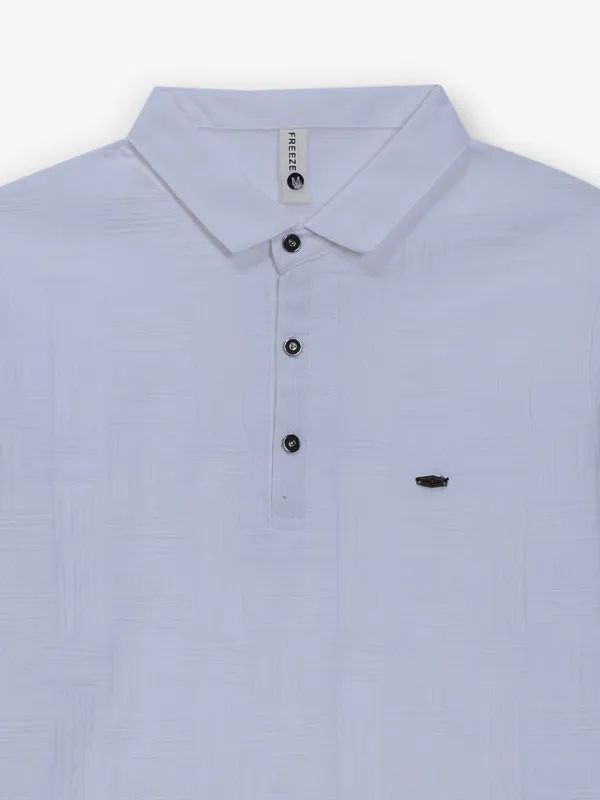 FREEZE white textured cotton t-shirt for men