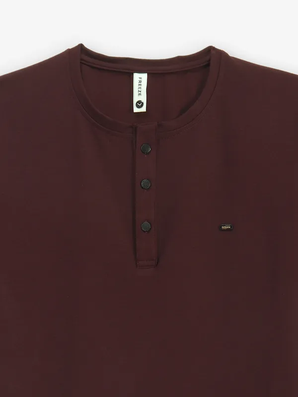 FREEZE wine plain t-shirt in cotton