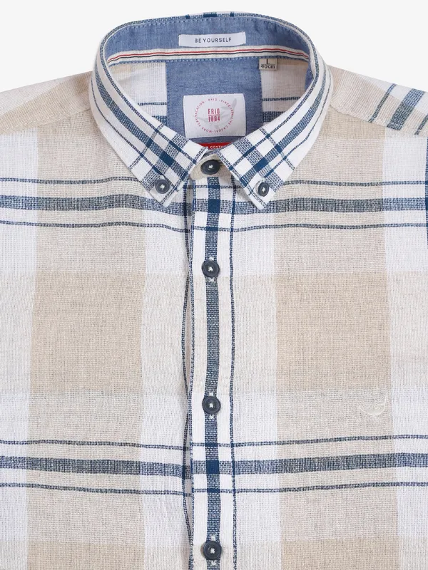 Frio beige and navy checks shirt