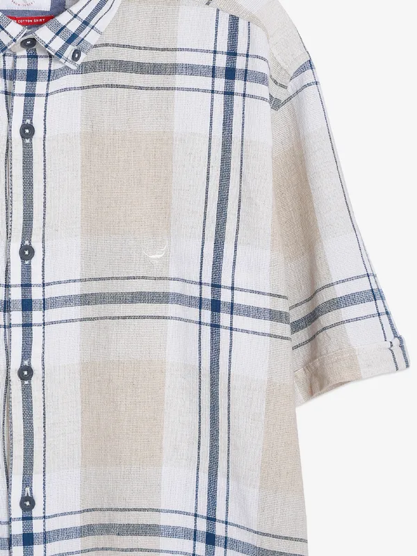 Frio beige and navy checks shirt
