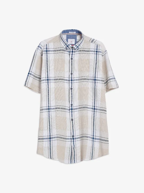 Frio beige and navy checks shirt