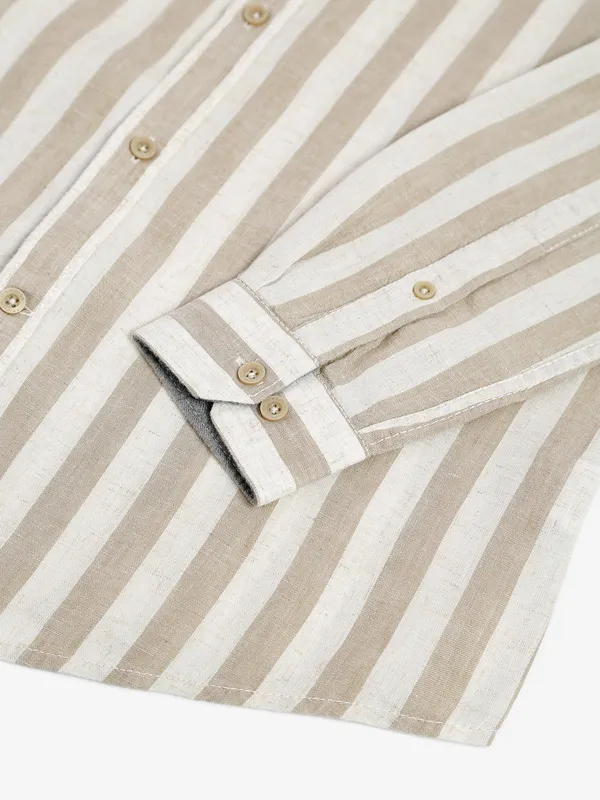 Frio beige stripe cotton shirt