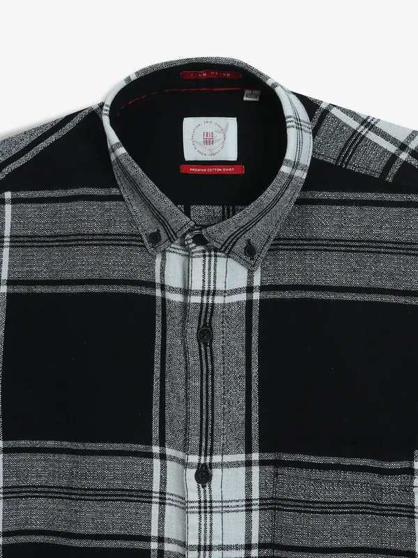FRIO black checks cotton shirt