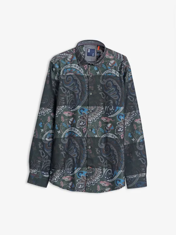 Frio black printed cotton shirt
