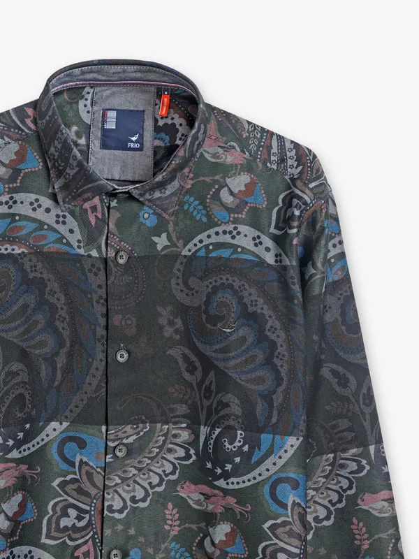 Frio black printed cotton shirt