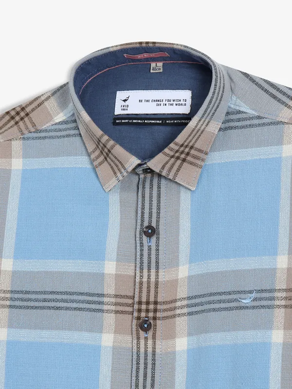 FRIO blue checks cotton casual shirt