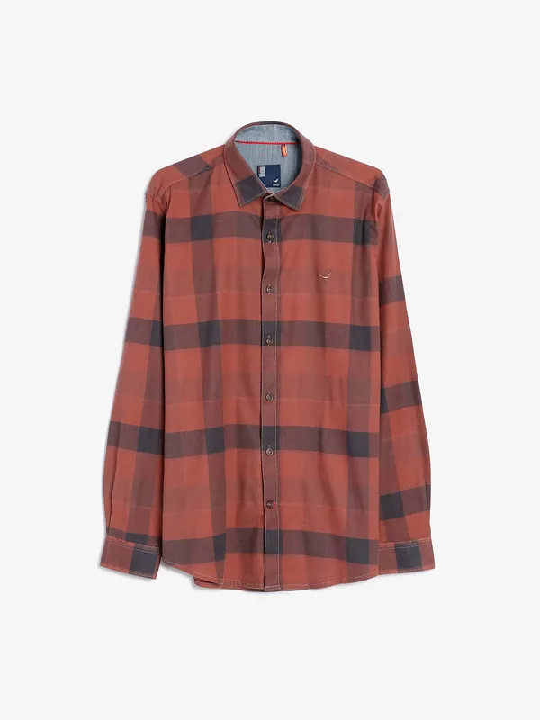 Frio brown checks shirt in cotton
