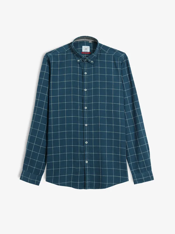 FRIO checks buttondown blue shirt