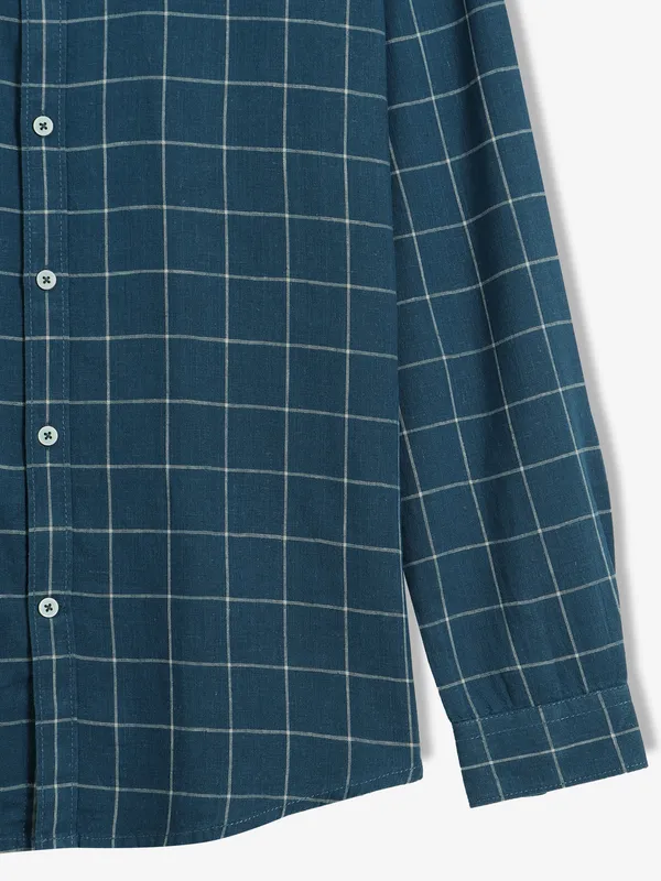 FRIO checks buttondown blue shirt
