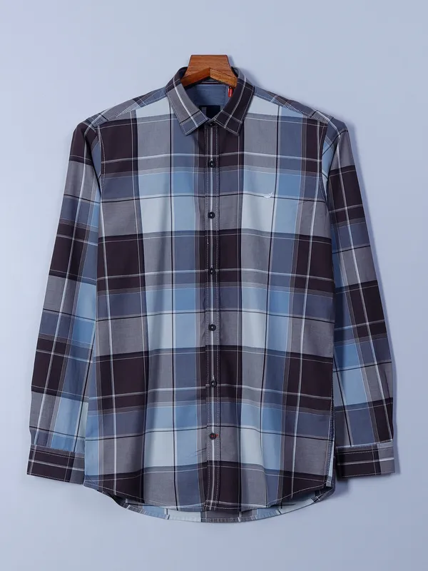 Frio checks cotton brown shirt