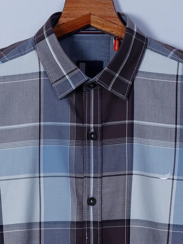 Frio checks cotton brown shirt