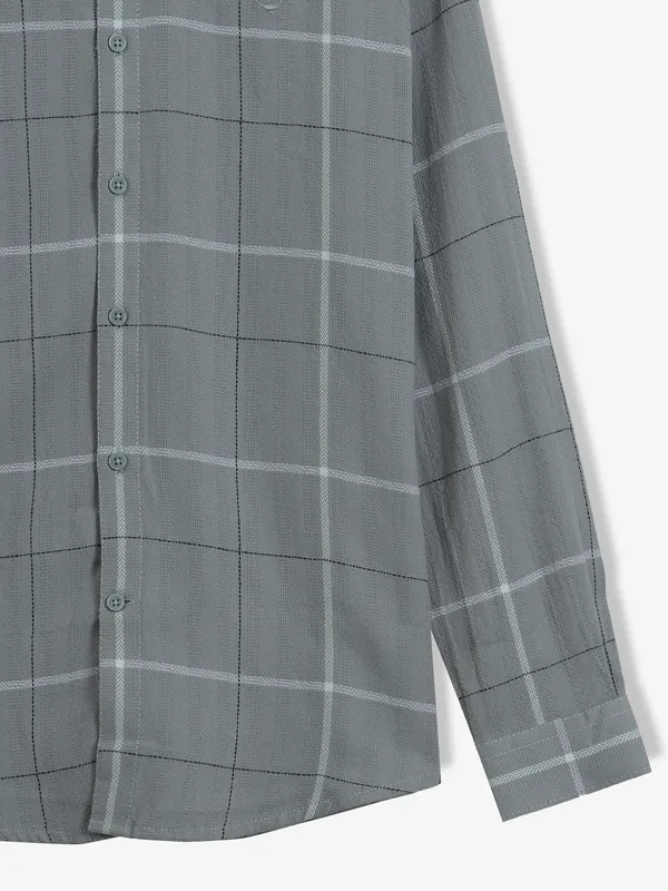 FRIO checks grey cotton casual shirt