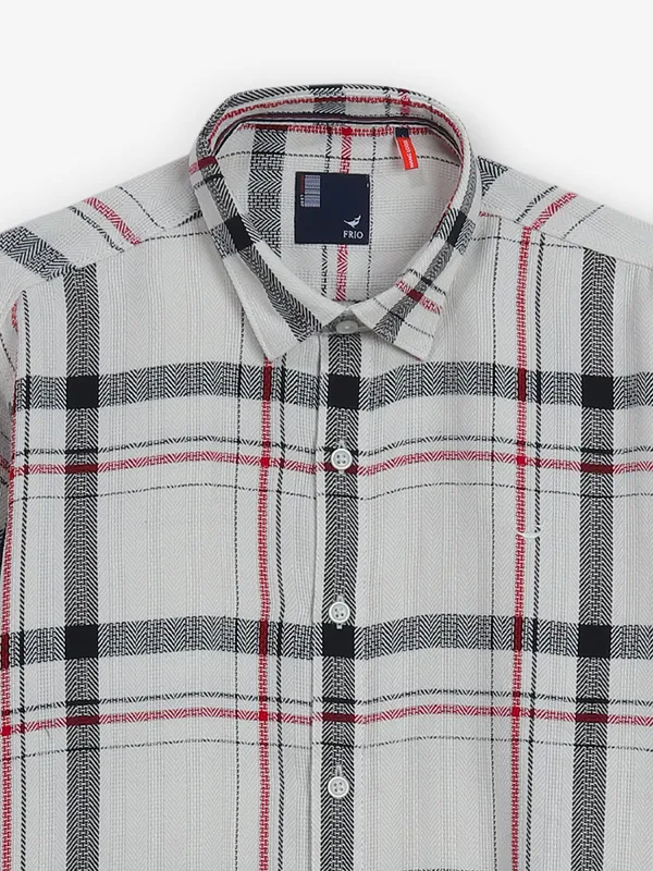 FRIO checks off-white cotton shirt