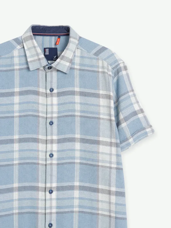 Frio cotton blue checks shirt