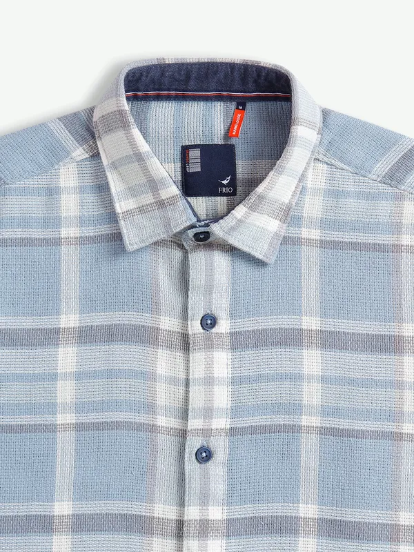 Frio cotton blue checks shirt