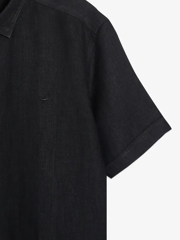 Frio cotton half sleeves black shirt