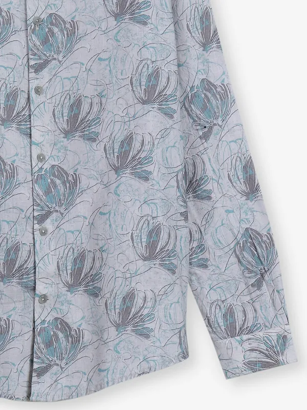 FRIO cotton printed blue shirt