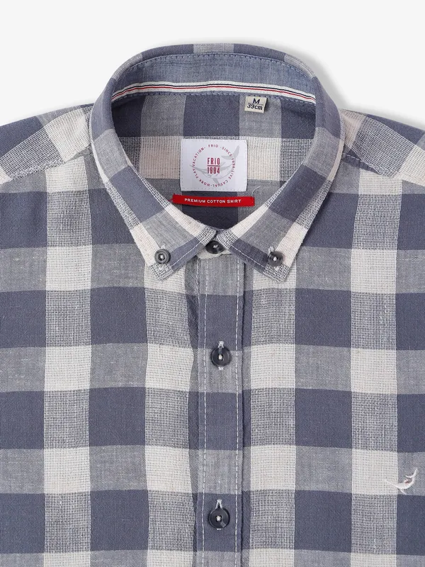 Frio grey checks shirt with full sleeve