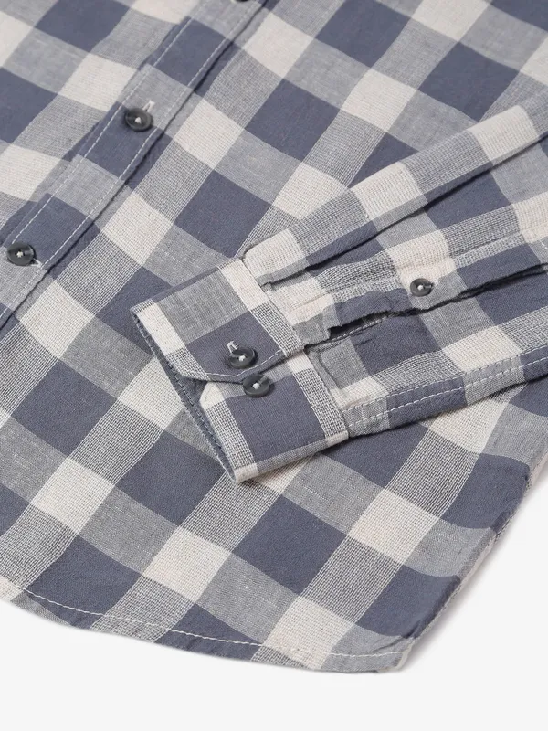 Frio grey checks shirt with full sleeve