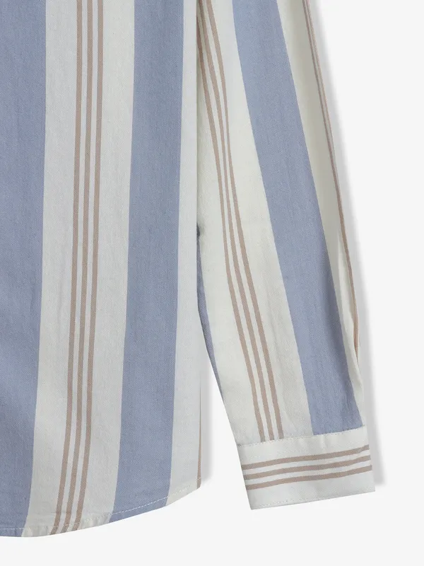 FRIO grey cotton stripe casual shirt