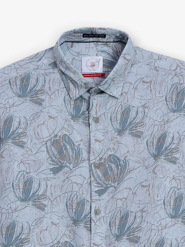 FRIO grey printed cotton shirt