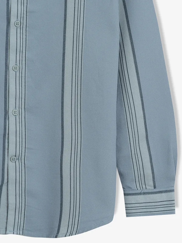 FRIO grey stripe cotton casual shirt