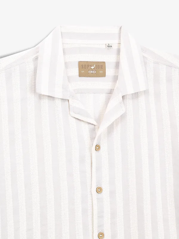 FRIO grey stripe slim fit casual shirt