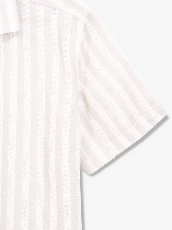 FRIO grey stripe slim fit casual shirt