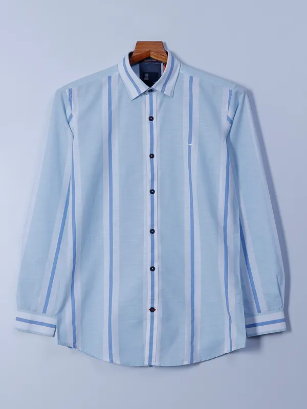 Frio light blue cotton stripe shirt