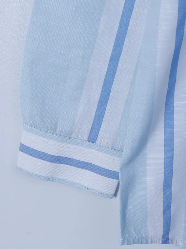 Frio light blue cotton stripe shirt