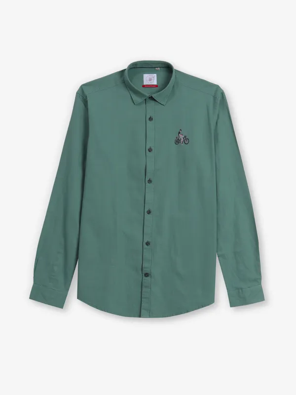 FRIO light green plain cotton shirt