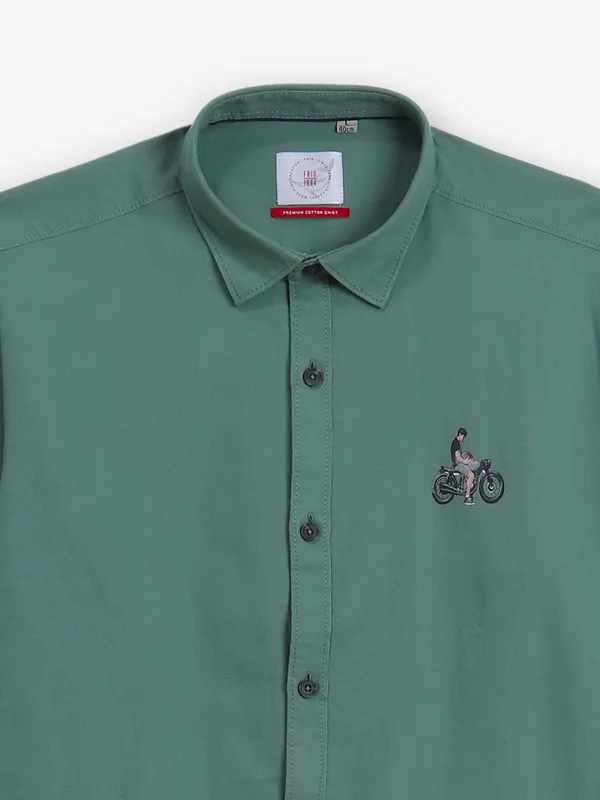 FRIO light green plain cotton shirt