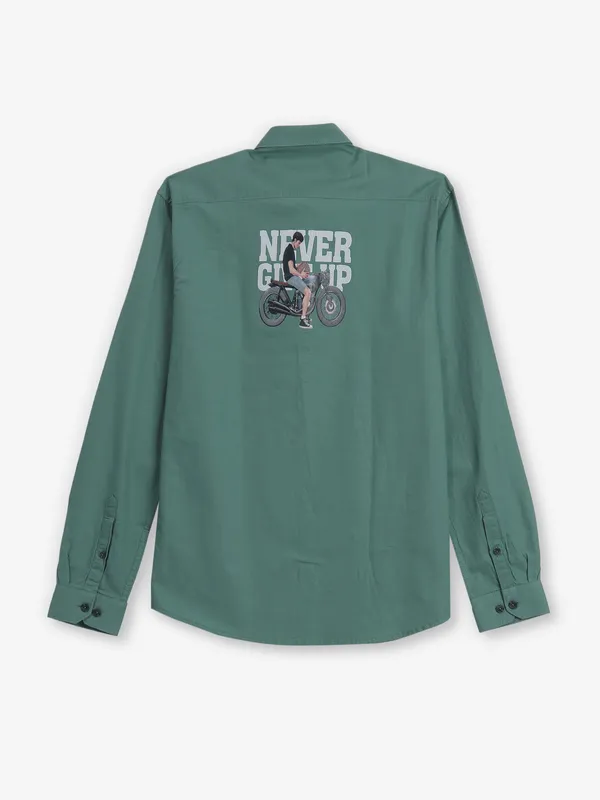 FRIO light green plain cotton shirt