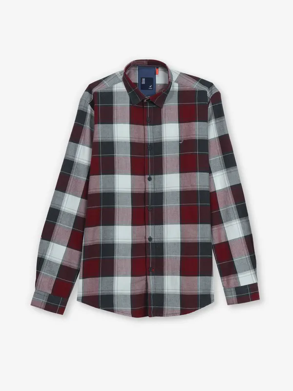 FRIO maroon checks cotton shirt