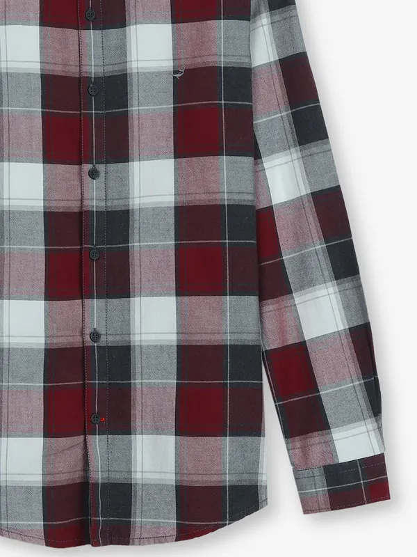 FRIO maroon checks cotton shirt