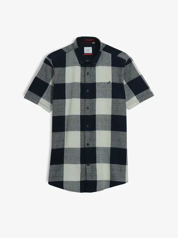 FRIO navy checks cotton shirt