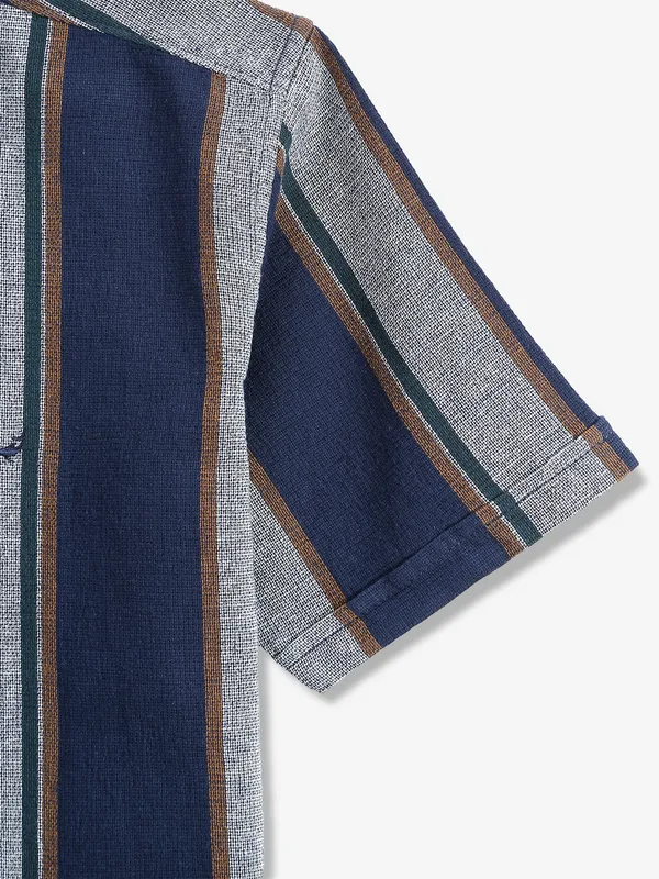 FRIO navy stripe casual shirt
