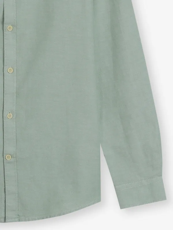 FRIO pista green cotton plain shirt