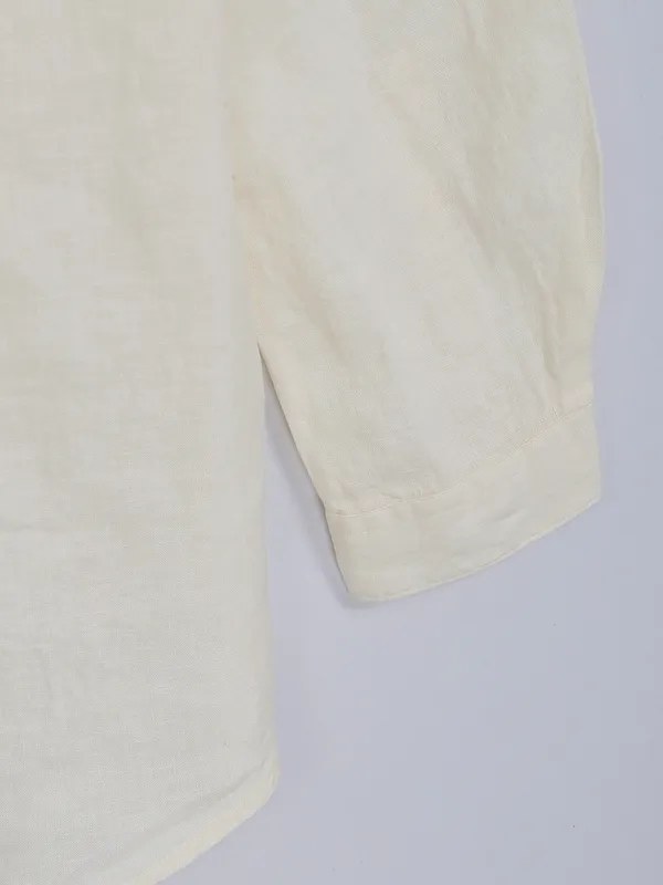 Frio plain linen cream shirt