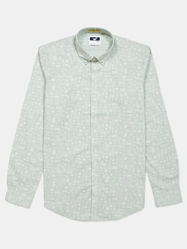 Frio presented pista green printed shirt